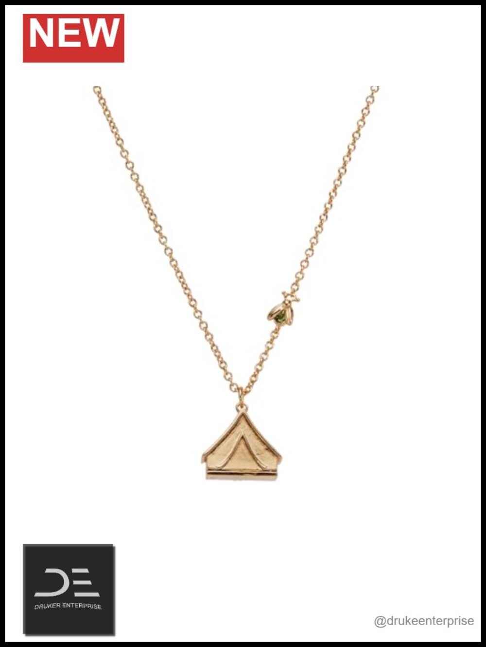 Alex and Ani Camping Tent Pendant Necklace with Opening Locket Charm - Summer
